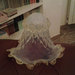 Tazzina in vetro soffiato Opalino con polvere oro 24 k,  ricambio per lampadari