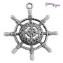 Pendente tibetano Timone, mm. 38x34, antique silver