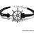 bracciale con timone uomo donna metallo cordino nero unisex mare estate