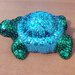 Tartaruga piccola dai colori particolari con guscio a macchie irregolari