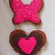 FARFALLA e CUORE.Perfetto abbinamento.Romantici accordi in rosa (set 2 biscotti in feltro )
