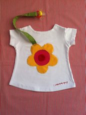 Maglietta porta-ciuccio MAMMANO bimba fiore