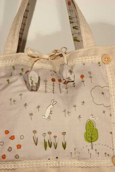 ELES VIDA sacchetto in cotone grigio (10 pezzi in 38 x 42) originali con manico lungo, sacchetto di iuta, borsa per la spesa, borse in tessuto 100% cotone