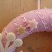 Ghirlandina fuoriporta in cotone rosa e feltro