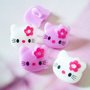 7 BOTTONI PLASTICA HELLO KITTY LILLA BIANCO - HOBBY CREATIVI - CUCITO