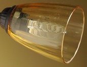 Tazzina in vetro soffiato di murano colore ambra, ricambio per lampadari