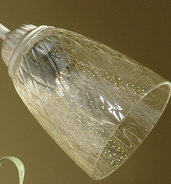 Tazzina in vetro soffiato con polvere oro 24 k,  ricambio per lampadari