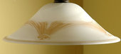 Coppa in vetro di murano bianco latte con decoro "Tenda", ricambio per lampadari