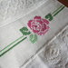 Asciugamani in spugna beige ricamato a punto croce "Rose"