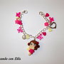 bracciale ciondolo in fimo dollina stella e cuori 