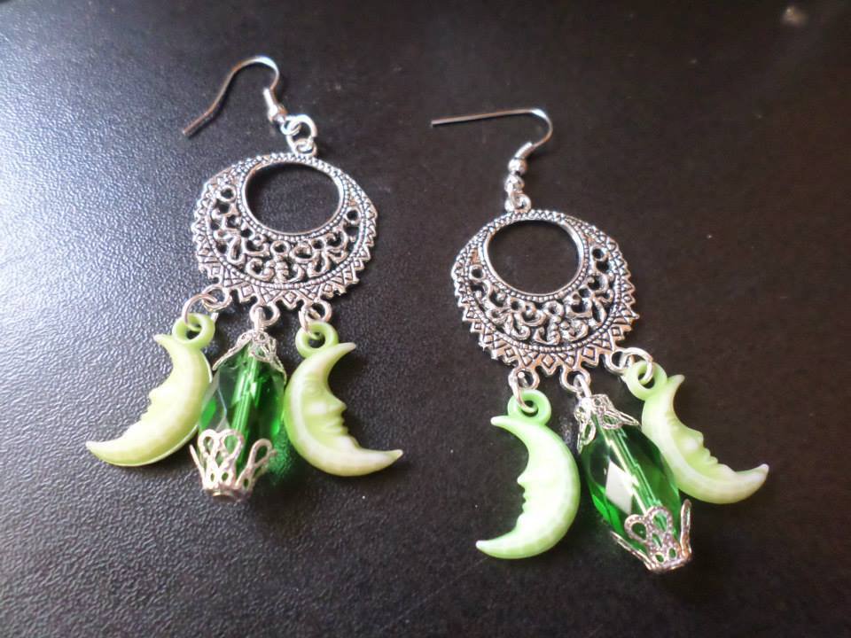 POPLYKE Orecchini a goccia in filigrana con pietra di luna celtica, in argento Sterling, ca. 1 cm, Argento sterling, Nessuna pietra preziosa
