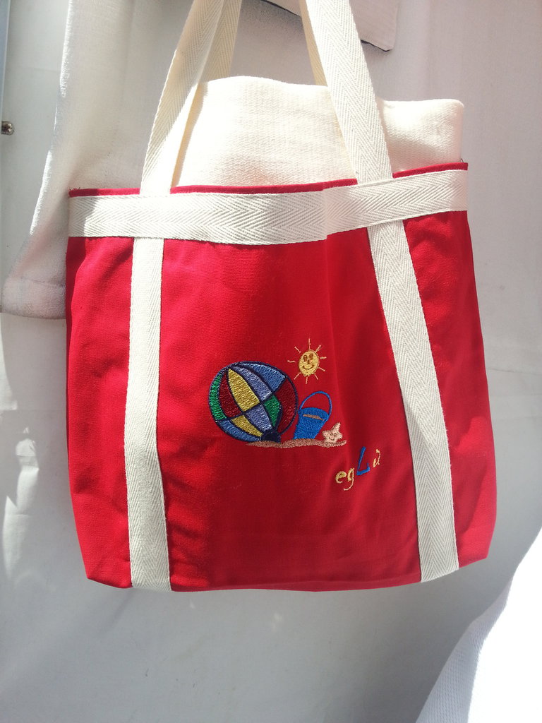Borsa Mare In Juta Con Telo Antisabbia Ricamato – Set Personalizzato Elegante