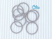10 connettori anelli 18 mm in metallo anticato
