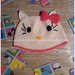 Cappellino  all'uncinetto per bambina ispirato a Hello Kitty