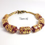 BRACCIALE IN FIMO E FOGLIA ORO BORDEAUX FATTO A MANO