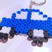 Portachiavi con macchinina blu in hama beads