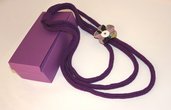 Collana tricotin viola con fiore di stoffa