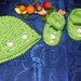 SCARPETTE + cappellino bimbi unsex realizzati ad uncinetto in misto lana 