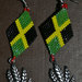 Orecchini Giamaica a peyote con perline Miyuki delica e pendente Cannabis in metallo