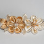 Fermaglio kanzashi colore beige e sabbia