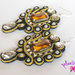 Orecchini soutache nero e oro con topazio 