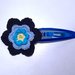 Molletta per capelli con fiore nelle tonalità del blu, fatto a mano all'uncinetto