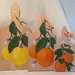 TAGLIERI IN LEGNO, dipinti a mano " Tris di agrumi "