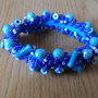 Bracciale elastico con perline blu