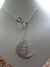 Collana di luna e gufo