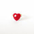 Anello piccolo cuore rosso velluto in resina. Piccolo e romantico anello a cuore
