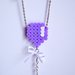 Collana con palloncino lilla in hama beads e perline fatta a mano