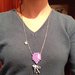 Collana con palloncino lilla in hama beads e perline fatta a mano