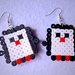Orecchini pendenti con simpatici pinguini in hama beads fatti a mano