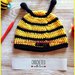 Cappellino a uncinetto a forma di ape per neonato