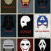 Vintage Poster Marvel Superheroes Captain America, Iron Man, Batman, Star Wars, Robocop, Saw, Scream