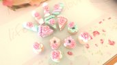 INSERZIONE RISERVATA  PER CINZIA - ciondoli charms fimo misto dolcetti con rosa 