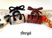 Bags Fendi Gucci Burberry Necklace - Handmade mini-bags fimo polymer clay