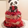 Mini cake di pannolini, torta di pannolini con panda in fommy e bavaglino