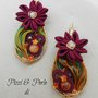 Orecchini soutache shibori e kanzashi earrings