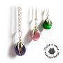 Collana donna Goccia & Petali argento 925 verde rosa viola silver 