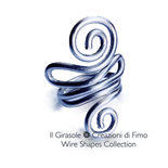Anello in Alluminio Argento Curve e Spirali: Wire Shapes Collection