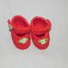 Scarpette bimbi realizzate ad uncinetto in cotone 100% rosse 