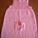 Vestito rosa realizzato a mano in filo di cotone 100% per bimba con taschina 