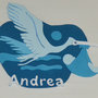 Fiocco  Cicogna per nascita " Andrea"