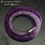Bracciali rete tubolare stile Stardust bicolor viola/lilla