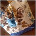 Capiente borsa in cotone a fiori sui toni azzurri/blu/marroni