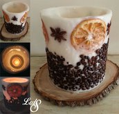 Lanterna in cera - Vintage wax luminary Caffe&Orange