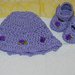 SCARPETTE + cappellino bambina realizzate ad uncinetto in cotone lilla
