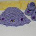 SCARPETTE + cappellino bambina realizzate ad uncinetto in cotone lilla