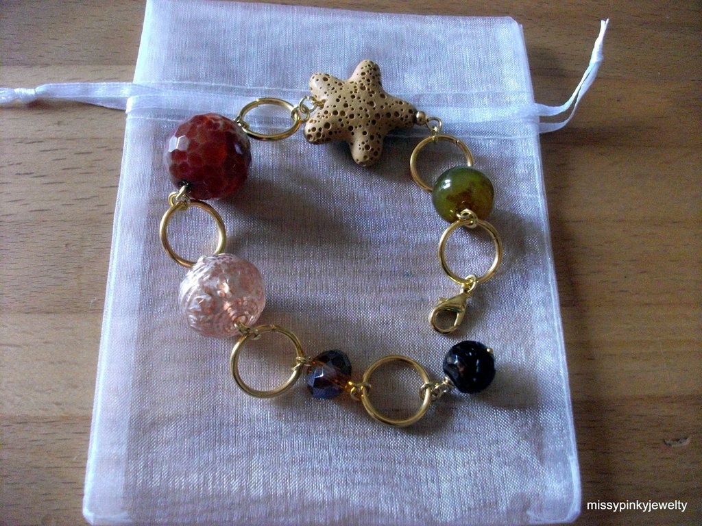 INFINIONLY – Bracciale Stella In Argento 925 Con Zirconi, Regolabile, Idea Regalo Per Donna